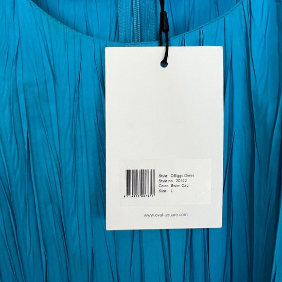 Oval Square Iggy Dress Mini Statement Barrel Sleeves Modern Disco Pleated Party - Picture 6 of 11